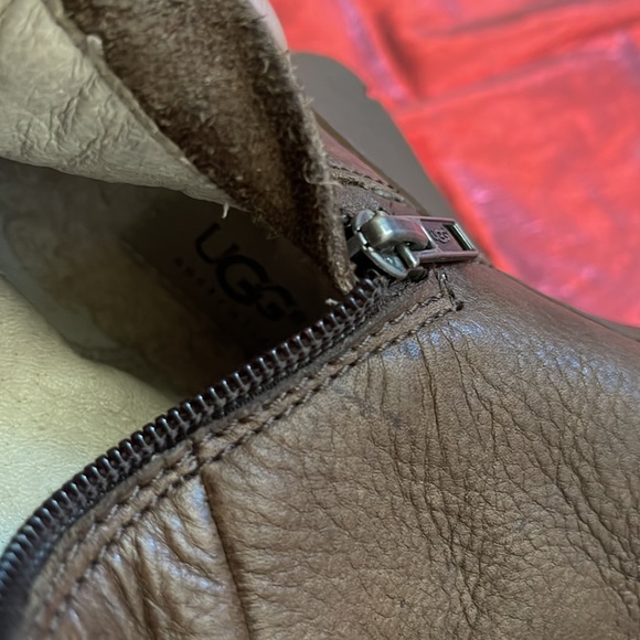 Ugg’s Platform Brown Wool Lace Up Heel Boots - Picture 6 of 8